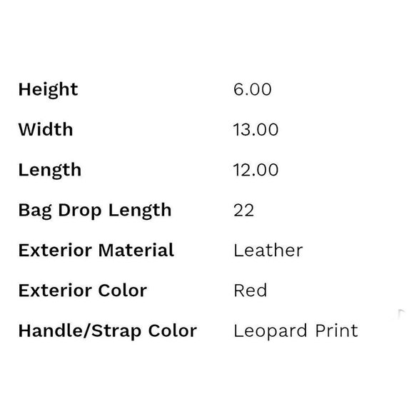 NWOT red Leopard print tote bag. - Picture 5 of 5
